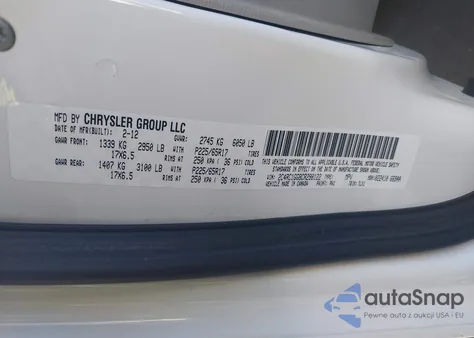 2012 Chrysler Town & Country Limited from USA, damaged, VIN 2C4RC1GG8CR298122